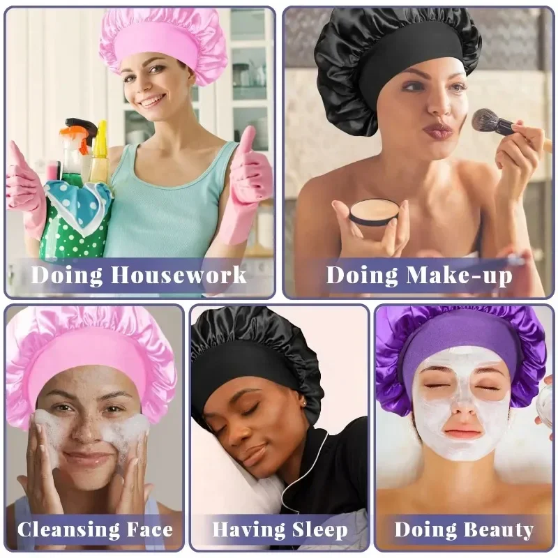 Hair Care Long Hair - Büyük Saten Uyku Bonesi İpeksi Astarlı
